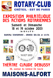 Journe philatlique des actions rotariennes 18 et 19 octobre 2003